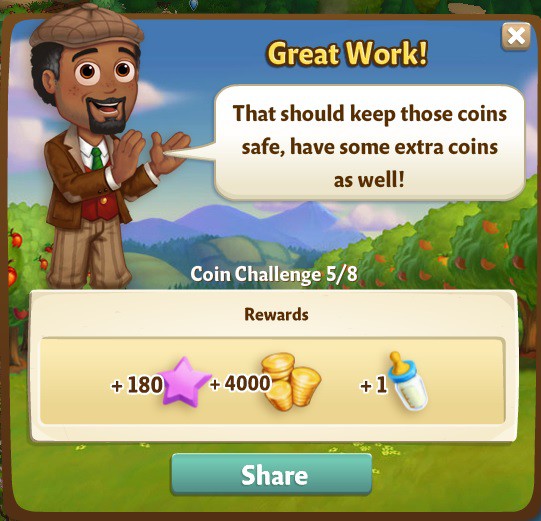 farmville 2 coin challenge: treasure protector rewards, bonus