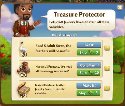 farmville 2 coin challenge: treasure protector tasks