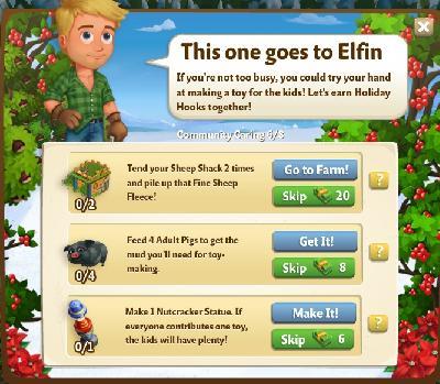 farmville 2 community caring: this one goes to elfin tasks