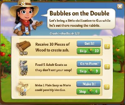 farmville 2 crush in the brush: bubbles on the double tasks