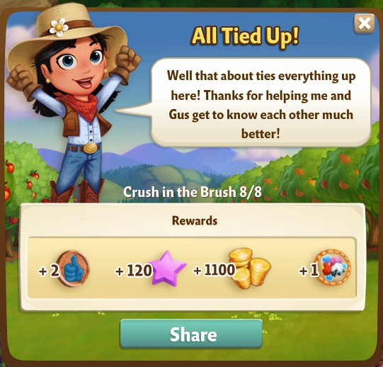 farmville 2 crush in the brush: the rope joke trope rewards, bonus