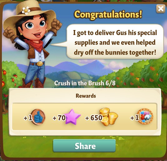 farmville 2 crush in the brush: throwing in the towel rewards, bonus