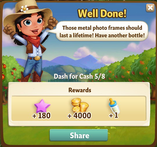 farmville 2 dash for cash: photo finish rewards, bonus