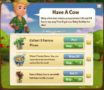 farmville 2 do it with gusto: have a cow tasks