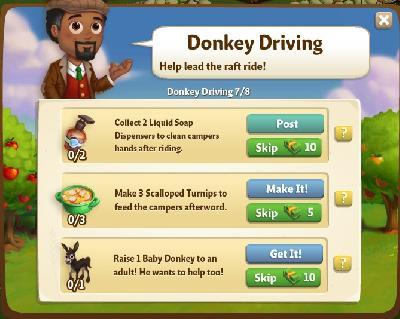 farmville 2 donkey driving: donkey driving tasks