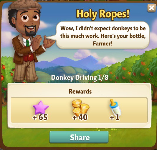 farmville 2 donkey driving: food faire rewards, bonus