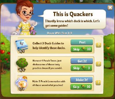 farmville 2 down with that: this is quackers tasks
