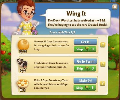 farmville 2 down with that: wing it tasks