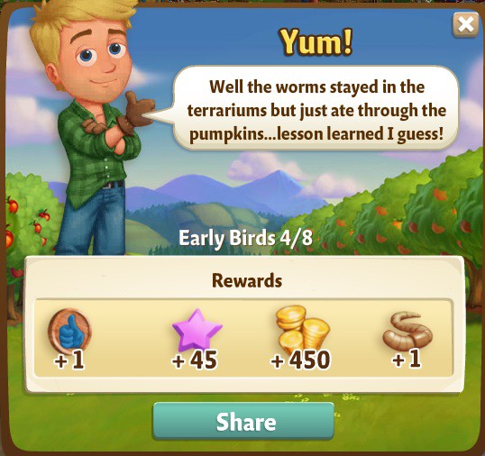 farmville 2 early birds: soup is good food rewards, bonus