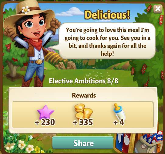 farmville 2 elective ambitions: giving back rewards, bonus