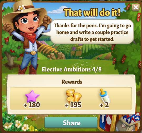 farmville 2 elective ambitions: penning a masterpiecs rewards, bonus