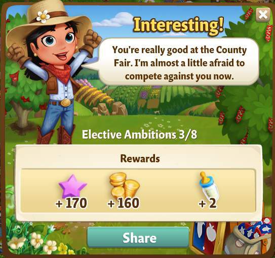 farmville 2 elective ambitions: point, county fair point rewards, bonus