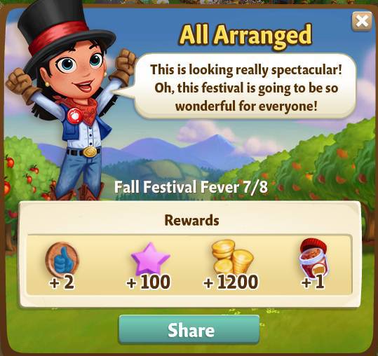 farmville 2 fall festival fever: autumn arrangements rewards, bonus