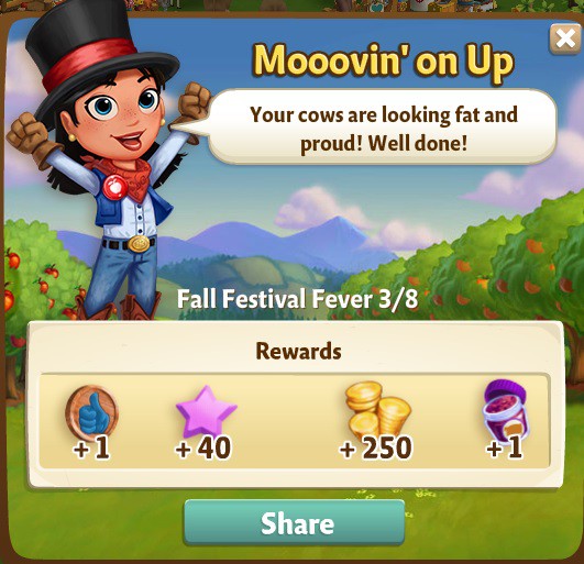 farmville 2 fall festival fever: mooo'ers and shakers rewards, bonus