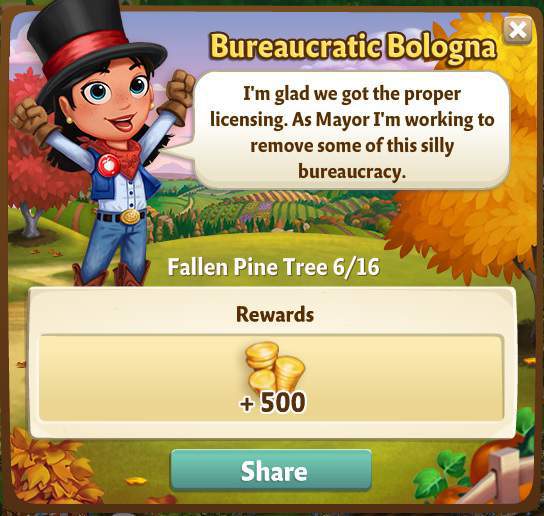 farmville 2 fallen pine tree: otter than a pepper patch rewards, bonus