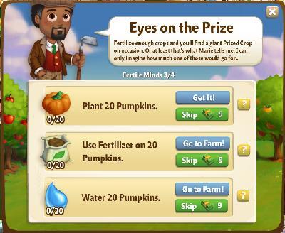 farmville 2 fertile minds: eyes on the prize tasks