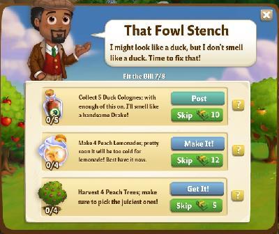 farmville 2 fit the bill: that fowl stench tasks