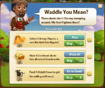 farmville 2 fit the bill: waddle you mean tasks