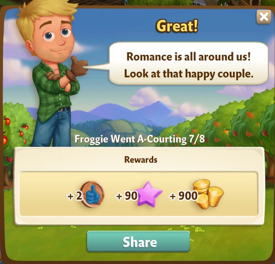 farmville 2 froggie went a-courting: love in the air rewards, bonus