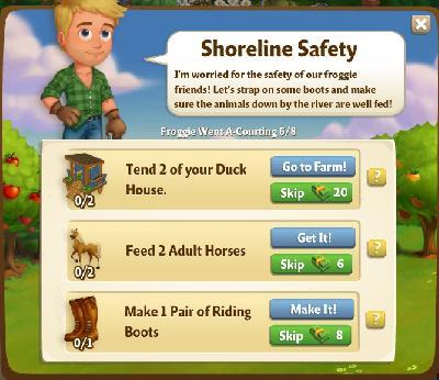 farmville 2 froggie went a-courting: shoreline safety tasks