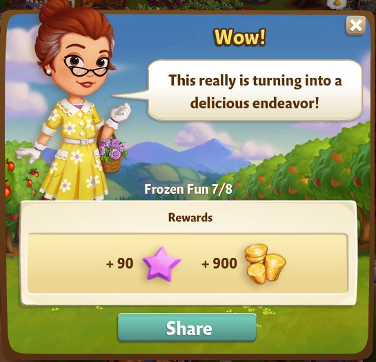 farmville 2 frozen fun: split it part 7 of 8 rewards, bonus