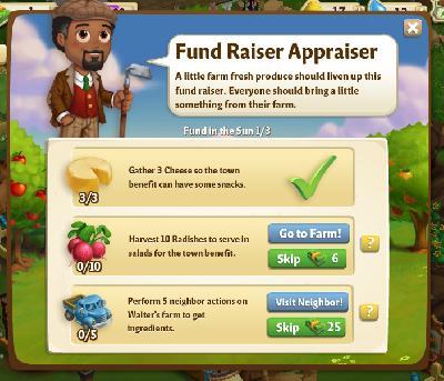 farmville 2 fund in the sun: fund raiser appraiser tasks