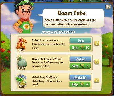 farmville 2 happy lunar new year: boom tube tasks