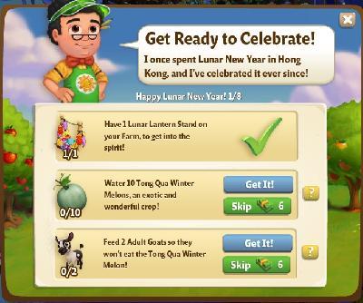 farmville 2 happy lunar new year: get ready to celebrate tasks