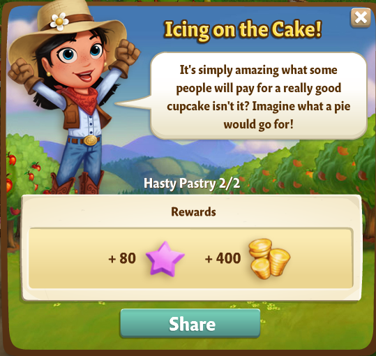 farmville 2 hasty pastry: cupcake stake rewards, bonus
