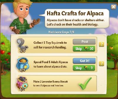farmville 2 herbivore corps: hafta crafta for alpaca tasks