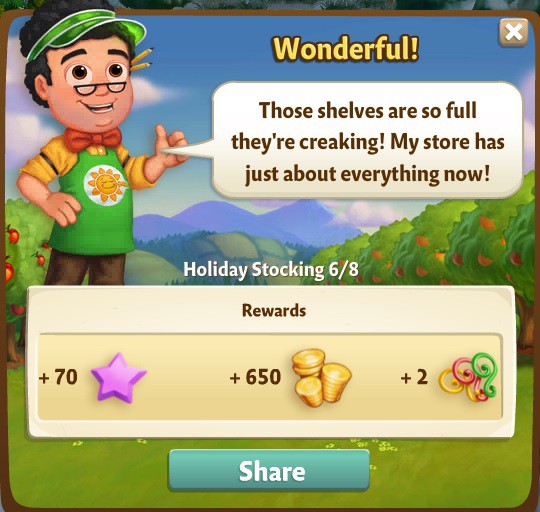 farmville 2 holiday stocking: horse cents rewards, bonus