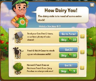 farmville 2 holiday stocking: how dairy you tasks