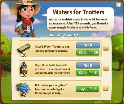 farmville 2 hydration station: waters for trotters tasks