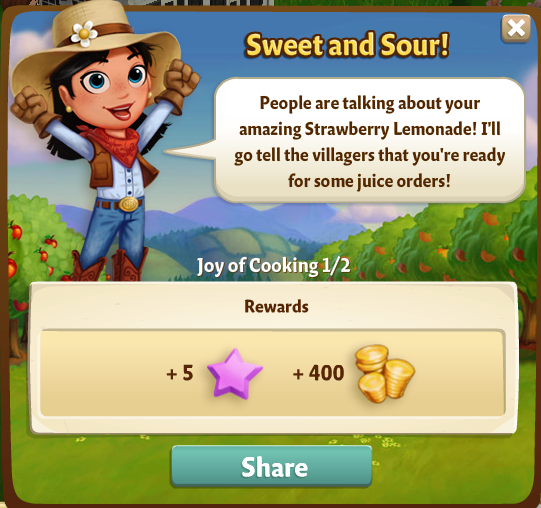 farmville 2 joy of cooking: juicing it rewards, bonus