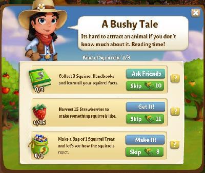 farmville 2 kind of squirrely: a bushy tale part 2 of 8 tasks