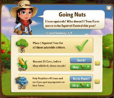 farmville 2 kind of squirrely: going nuts part 1 of 8 tasks