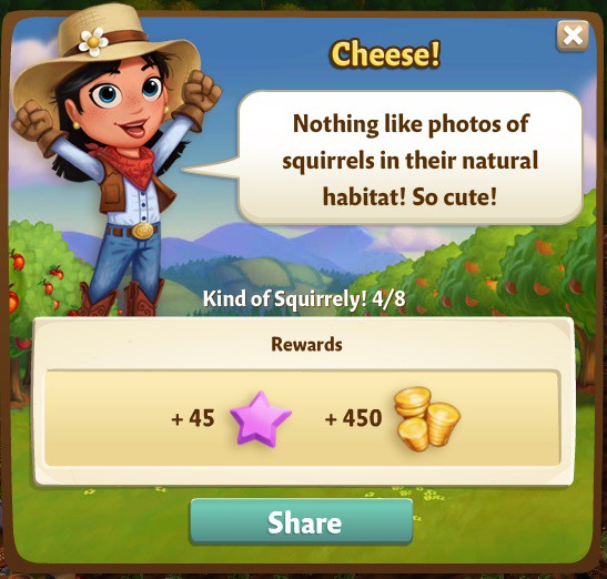 farmville 2 kind of squirrely: i shutter to think part 4 of 8 rewards, bonus