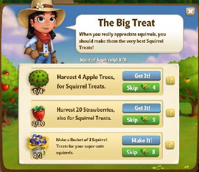 farmville 2 kind of squirrely: the big treat part 8 of 8 tasks