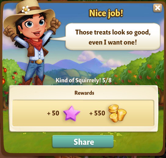 farmville 2 kind of squirrely: treat time part 5 of 8 rewards, bonus