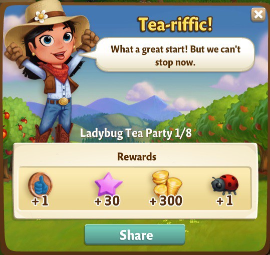 farmville 2 ladybug tea party: tea time rewards, bonus