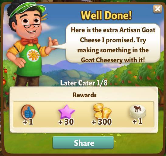 farmville 2 later cater: goat your goat rewards, bonus