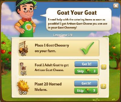 farmville 2 later cater: goat your goat tasks