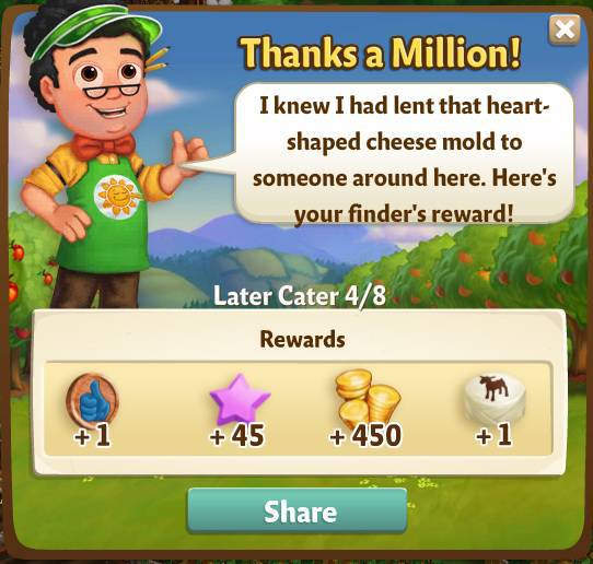 farmville 2 later cater: have a heart rewards, bonus