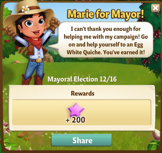 farmville 2 mayoral election: a belly-full on e-day rewards, bonus