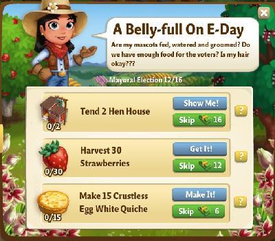 farmville 2 mayoral election: a belly-full on e-day tasks