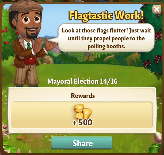 farmville 2 mayoral election: hoist em high rewards, bonus