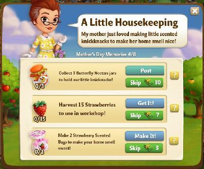 farmville 2 mother's day memories: a little housekeeping tasks