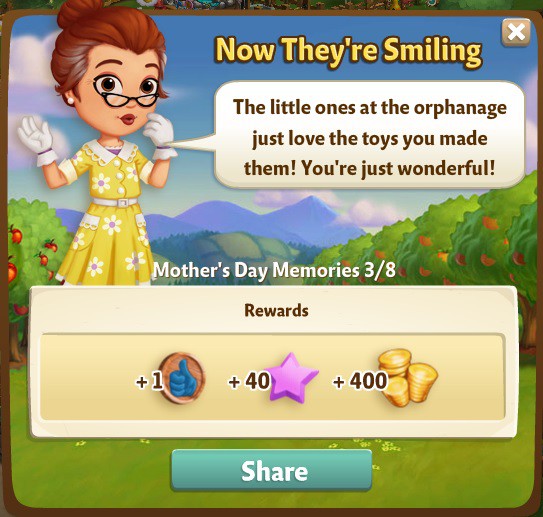 farmville 2 mother's day memories: a selfless gesture rewards, bonus