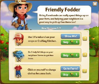 farmville 2 new horizons: friendly fodder tasks