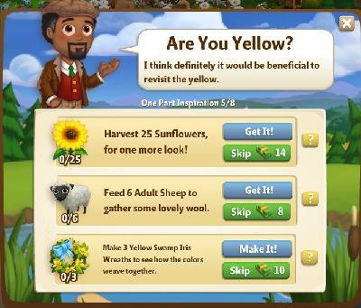 farmville 2 one part inspiration: are you yellow tasks
